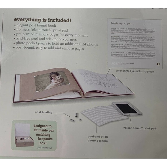 NEW Pet Journal Puppy Baby Book with Pet Paw Print Stamp Kit Dog Scrapbook Album - Picture 6 of 12